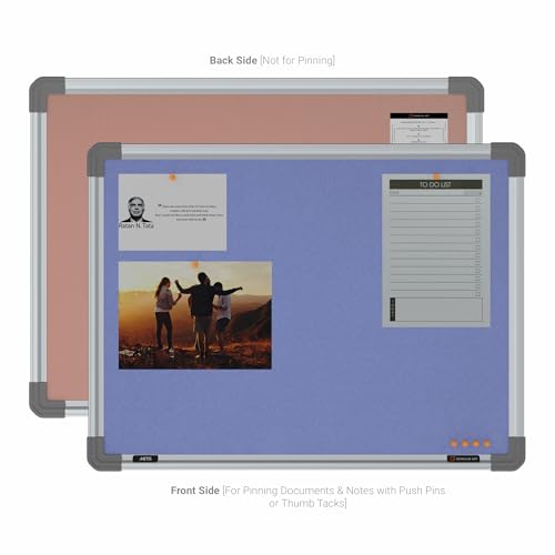 Image of Scholar Art Metis 1.5x2 Feet Fabric Pin Up Board for Study Room & Wall | Vibrant & Versatile Crape Cloth + High Density Soft Board for Pinning Photos, Sticky Notes & Reminders (Purple)