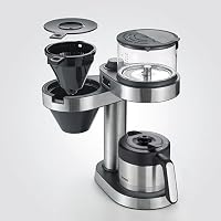 Severin Filterkaffeemaschine "Caprice" mit auslaufsicherer Thermokanne, wie von Hand aufgebrüht, Kaffeebereiter für bis zu 8 Tassen, Kaffeemaschine mit Timer, 1l, Edelstahl-gebürstet/schwarz, KA 5763 – Ansicht 2