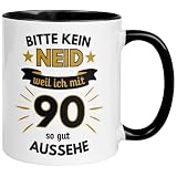 90 Geburtstag Mann Tasse | Bitte kein Neid weil ich mit 90 so gut aussehe ...