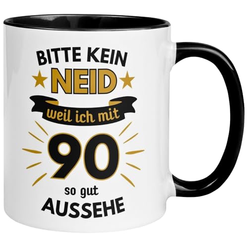 90 Geburtstag Mann Tasse | Bitte kein Neid weil ich mit 90 so gut aussehe