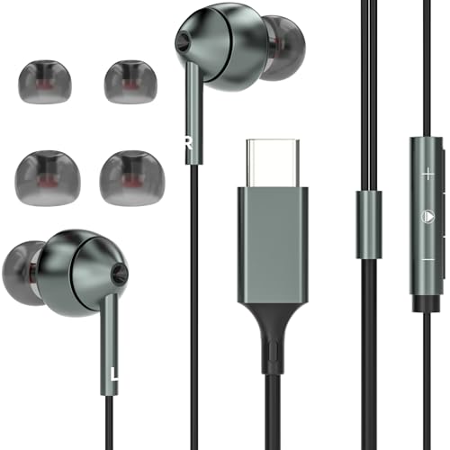 bakibo Casque USB C avec Microphone avec câble Casque USB C avec contrôle du Volume
