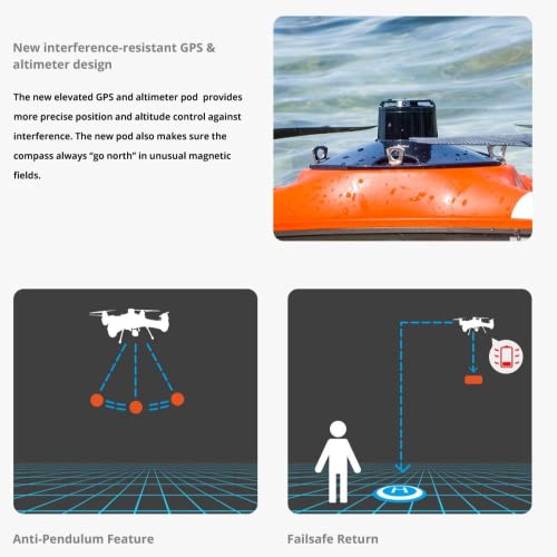 Swellpro Fisherman Fd1 Fishing Drone With Hd Camera And Gps Ip67 Waterproof Drones, 2Kg Payload 30Mins Camera Drone 4K Fish Finder, Fpv Bundle+Extra Battery And Propellers (Fpv Bundle+Fb1*1+Cp4*2) #TOP7