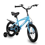 CHRUN Kids Bike 14 Inch Kid's Bike with Taining Wheels & Kickstand Prefect for Rider Height 36-42 Inch Children Bicycle for Boys Girls (Blue)