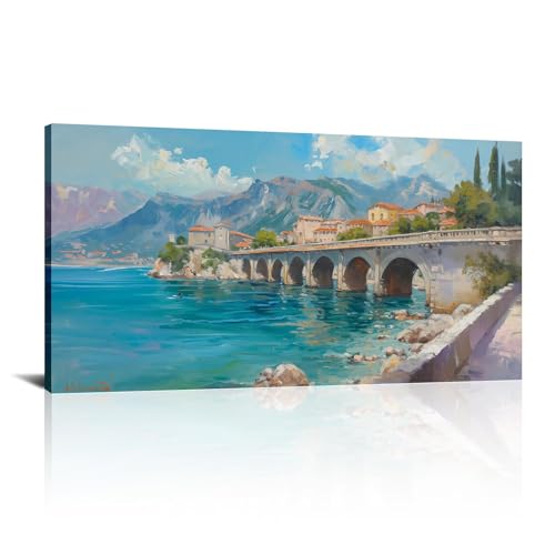 Affiche rétro Lake Ridge Mountain JGGXHM sans cadre pour décoration de salon en 35x75 cm
