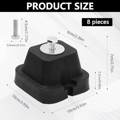 8 Stück Bodenkonsole Dämpfungssockel für Klimaanlage und Wärmepumpe, Gummipuffer Schwingungsdämpfer, Antivibrationsfüße aus Gummi, für Klimaanlage im Außenbereich Wärmepumpen, 500KG Belastbar