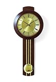  AMS 5132/1 Wanduhr mit Pendel Funk, Massivholz nussbaumfarben lackiert