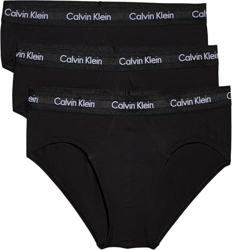 Calvin Klein Calzoncillos Hip Briefs Hombre Pack de 3 Ropa Interior, Negro (Black W Black WB), L