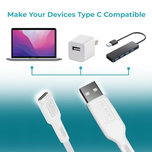 BLACK+DECKER USB C to USB Adapter [2 Pack] Type C Female to USBA Male OTG Cable USBA to USBC Adapter Apple Compatible with MacBook Pro/Air iPhone 17/16/15 Series Samsung Galaxy S24/S23/S22, Black - image 7