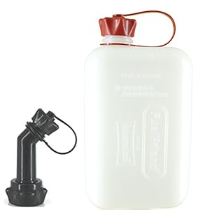 FuelFriend®-BIG CLEAR max. 2,0 Liter - Klein-Benzinkanister Mini-Reservekanister mit UN-Zulassung + verschließbares Auslaufrohr