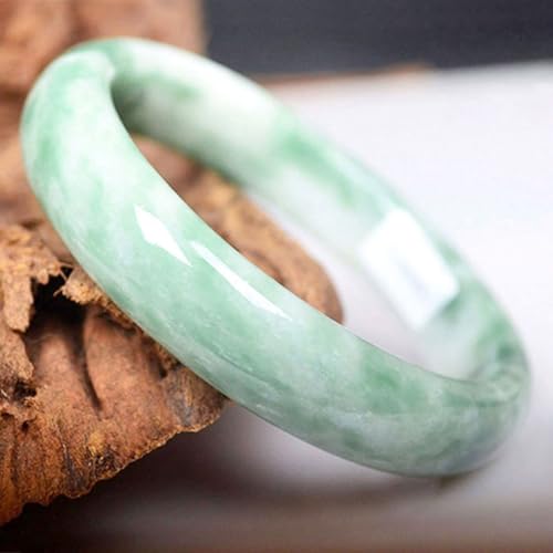 Jadeite Bangle Bracelet, Guizhou Green Stone Floral Design, Gift for a Woman2