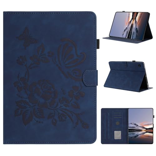 Protection Galaxy Tab S5e 10.5 2019 housse cuir SM-T720 fleur papillon bleu