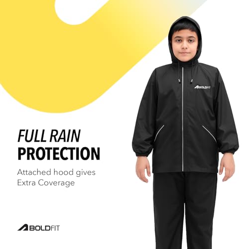 Image of Boldfit||Comfortable for School, Travel- Raincoat for Kids-Waterproof and Windproof Rainwear