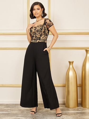 Image of Miss Chase Women's Self Design Cut-Out Georgette Jumpsuit