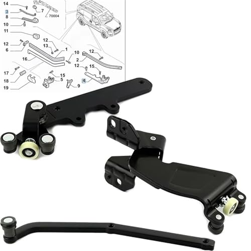 Rodillos de puerta para Fiat Doblo II 2010 derecha superior central inferior 4