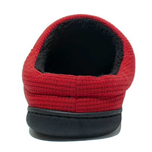 Image of NewDenBer Men's Warm Memory Foam Suede Plush Fleece Lined Slip on Indoor Outdoor Clog House Slippers