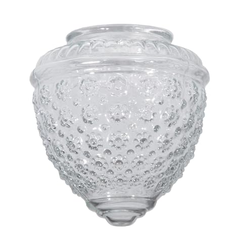 Image of B&P Lamp Clear Pineapple Glass Fixture Shade, 3-1 /4 Inch Fitter, 5-1 /2 Inch Height, Decorative Replacement Glass Shade