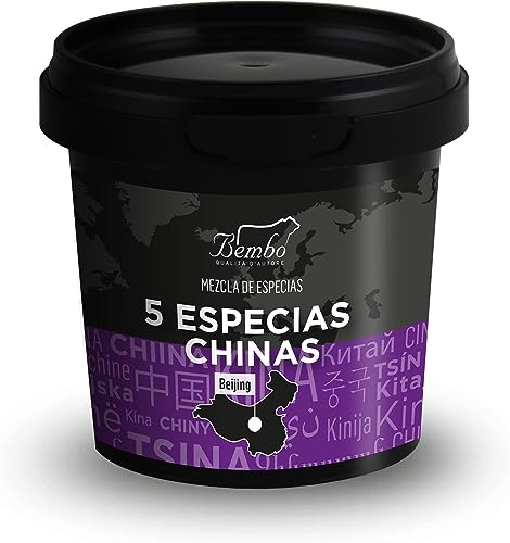 5 Especias Chinas Bembo 60 g - Mezcla Intensa y Aromática - Ideal para Costillas y Paletillas de Cerdo, Pollo y Carne en general - Sin Conservantes ni Anti-Aditivos