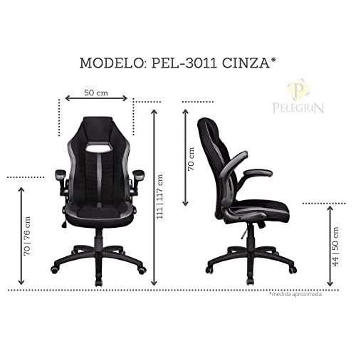 Cadeira Gamer Pelegrin PEL-3011 Preta e Cinza