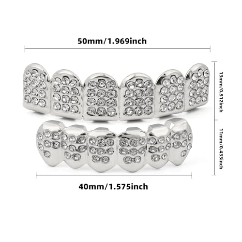 Stunning 14K Gold Plated Hip Hop Diamond Teeth Grills Bold Style Upgrade - Image 4