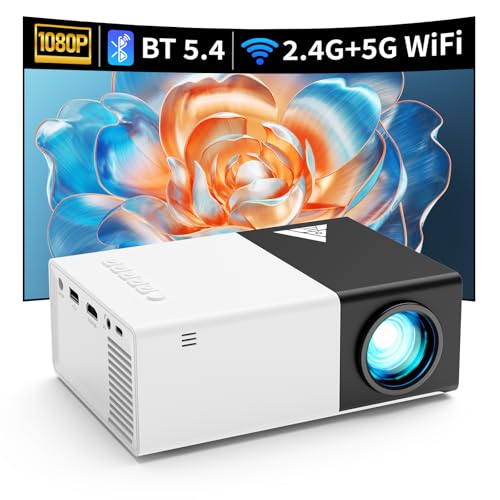 Image of KHQ Mini Projector with Wifi Portable Projectors Support 1080P 200" Mini HD Movie Projector, Outdoor Projectors Compatible with Phone/ Tablet/ Laptop/ TV Stick/ HDMI/ USB - Black White