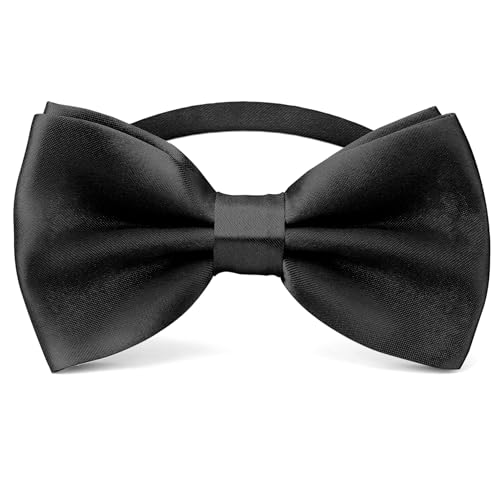 Image of Bow Ties for Men,Mens Bow Tie,Black Ties for Men,Black Tie Adjustable Solid Color Pre-tied for Boy Party Wedding