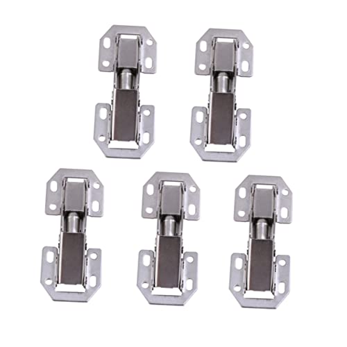 Operitacx 5pezzi Cerniere in Acciaio Inox Per Porte Cucina Cerniere Per Mobili Telaio Frontale in Acciaio Da Idrauliche Nascoste Mezza Sovrapposizione Senza Viti Per Sportelli Di Mobili Da c
