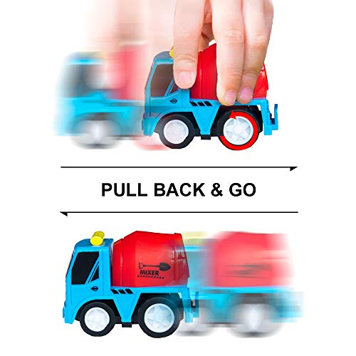 Cars Sets Construction Vehicle Toys With Play Mat, 6 Construction Trucks, 3 Road Signs, Construction Site Playmat, Engineering Vehicle Sets, Mini Pull Back Car Toys For Travel Toy #TOP3