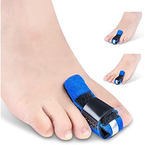Toe Splint,U-Shaped Toe Corrector Brace, Toe Straightener of Adjustable Fixed Support,For Toe Injuries,Fractures,Sprains,Overlapping Toe,Hammer Toe,Claw Toe,Crooked Toe,Fits Men And Women - Blue Cover