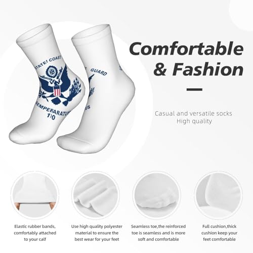 Flag of the United States Coast Guard Running Socks Ventilating Comfort Cool Crew Socks for Unisex, Painting4