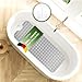 Produktbild SilverRack Badewannenmatte 100x40 cm (Grau) - Antirutschmatte Badewanne BPA frei für Kinder und Babys - Duschmatte schimmelresistent & maschinenwaschbar - Badematte rutschfest