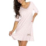 Vivisence Camicia da Notte Femminile Mini A Pois 2034, Rosa,46
