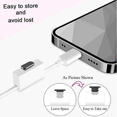 Image of Mizi [2 Pack] Metal Anti Dust Plug, Protect Charging Port from Dust and Moist with Storage Box and Cable Clip Holder for iPhone 14 13,12,11,X,Xs,8,7, Plus, Max, Pro, Mini, iPad, AirPod - Grey