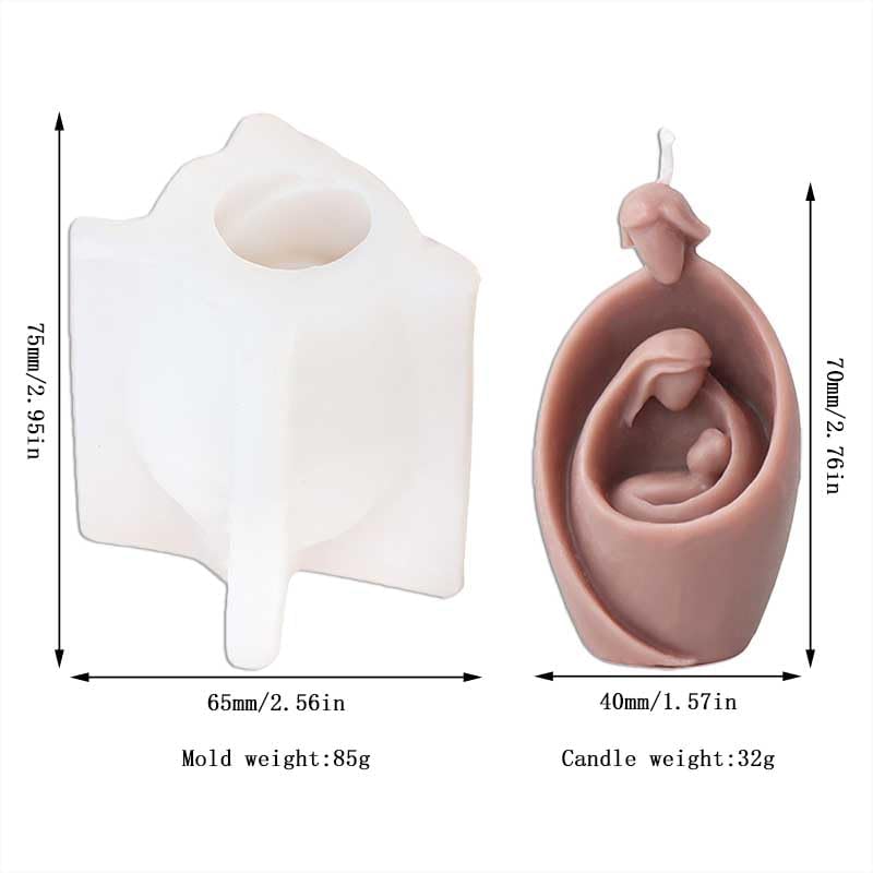 Miniatura 2 de Tone Fun Moldes de silicona con forma de familia de Jesús abstracto para hacer velas, resina, velas de aromaterapia, jabón de cera hecho a mano,