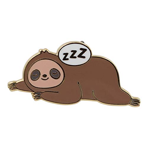 REAL SIC Coffee Sloth, Time For Coffee Enamel Pin - Sleepy Lapel Pin for Jackets, Backpacks, Hats, Tops and Bags