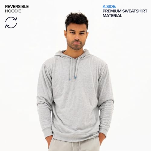 DudeRobe Men’s Hooded Reversible Hoodie, Pre/Post Workout2