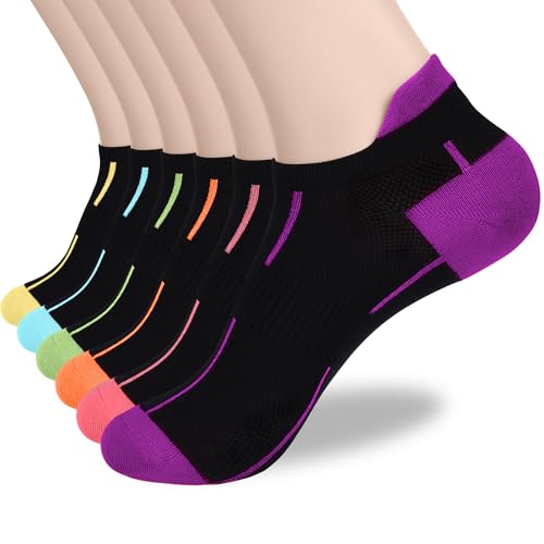 Image of ATBITER Ankle Socks Womens and Men Thin Athletic Running Low Cut No Show Socks With Heel Tab 6-12 Pairs | White Short Summer Athletic Running Yoga Pilates Workout Sneaker Socks Lightweight Non Slip Size 7-9 9-11