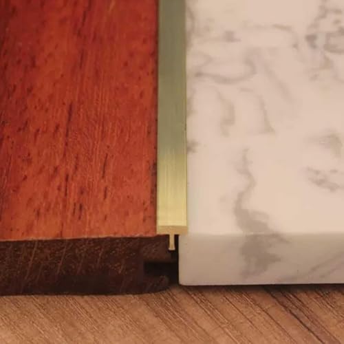 Threshold Strip，Flooring Transition Strip，Brass Floor Transition Strip, T Molding Carpet Edge Trim, Laminate Floor Threshold for Carpet to Tile Flooring(6mm)