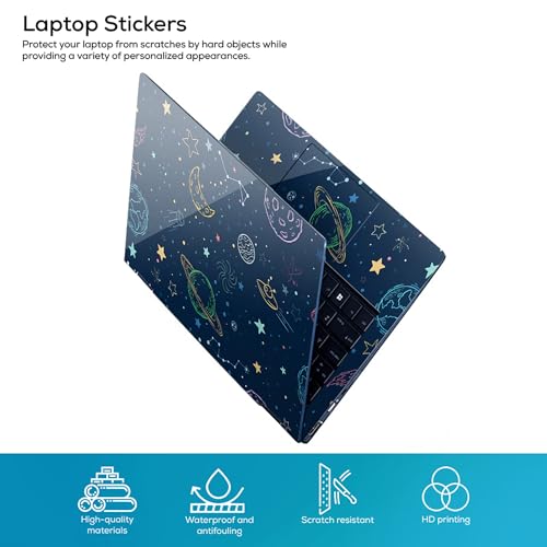 Image of Full Body Laptop Skin Bubble-Free| Laminated| Removable| HD Quality Sticker for Laptops Upto 15.6 Inches Compatible with Hp /Dell /Acer /Lenovo /Asus etc.(Space-215)