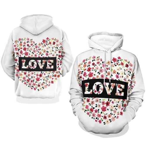 Sweat à Capuche Fleur d'amour - Pull Oversize pour Vos Sorties Citadines et Week-ends Cocooning - 7
