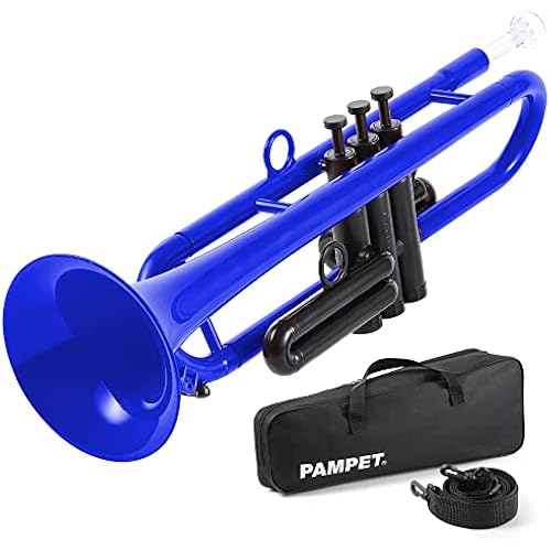 PAMPET Plastic Bb Trumpet Standard Trumpet Set for Student Beginner Blue