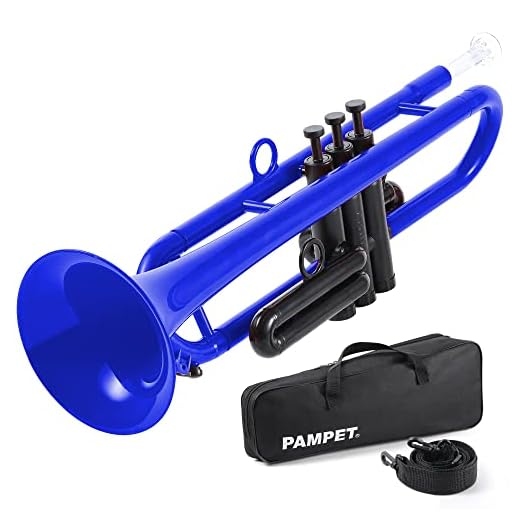 PAMPET Plastic Bb Trumpet Standard Trumpet Set for Student Beginner Blue