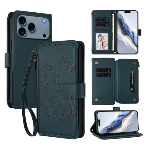 Étui iPhone 17 Pro Max magnétique avec rabat cuir et porte-cartes