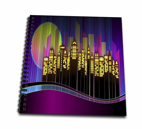 Carnet de dessin Neon Future Cityscape 3drose pour croquis de voyage