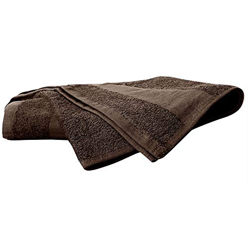 Image of ForPro Professional Collection Premium Bleach Tough Salon Towels, Chocolate, 100% Cotton, Bleach-Proof, Stain Resistant, 16 inch W x 27 inch L, 24-Count,110542