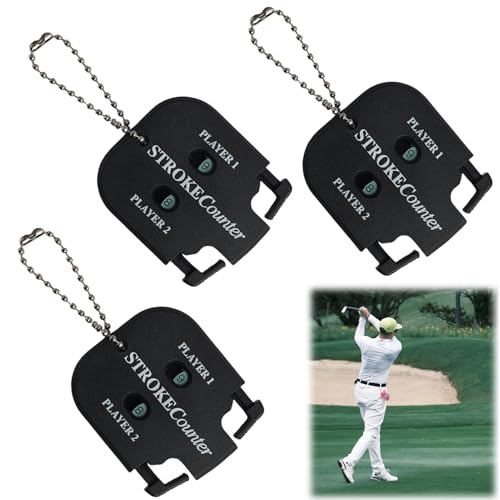 Vidsmow 3 PCS Contador De Puntuación De Golf Portátil, Mini Contador De Golpes De Golf Mecánico con Llavero, Golf Stroke Counter para 3 Jugadores, Accesorio Esencial para Entrenamientos Y Partidas