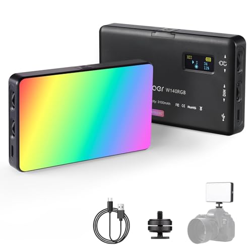 Mini lampe LED RGB pour vidéo et vlog Andoer W140 avec batterie rechargeable
