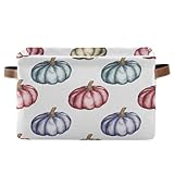 Watercolor Pumpkins Open Storage Bins, Decorative Organizing Bin with Handle for Home, Set of 2