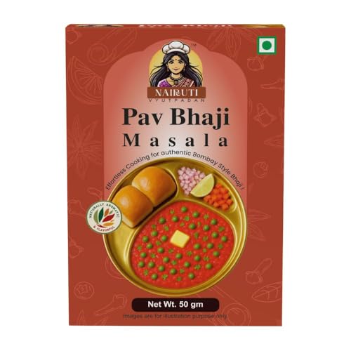 Nairuti Vyutpadan PavBhaji Masala (Jain Friendly) 50g | No Onion No Garlic | Mumbai Street Style Pav Bhaji Spice Mix | Rich Aroma | No Preservatives | Premium Blend