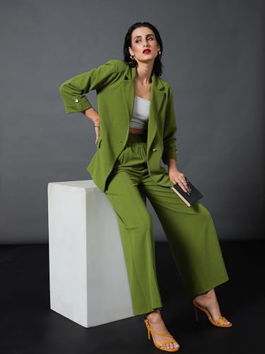 Image of Sassafras worklyf Women's Blazer Regular Fit Full Sleeves Longline Front Open Show Pocket - Casual Workwear Blazers