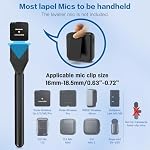 ZealSound Mic Poignée pour DJI Mic Mini/2/3, RODE sans fil GO 2/3, Hollyland Lark M1/C1, BOYA Mini & Plus, Support de micros sans fil Lavalier pour les entrevues, Vlogging, YouTube, TikTok, Rapports